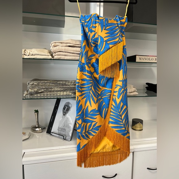 Palm Print Fringe Midi - Picture 2 of 4